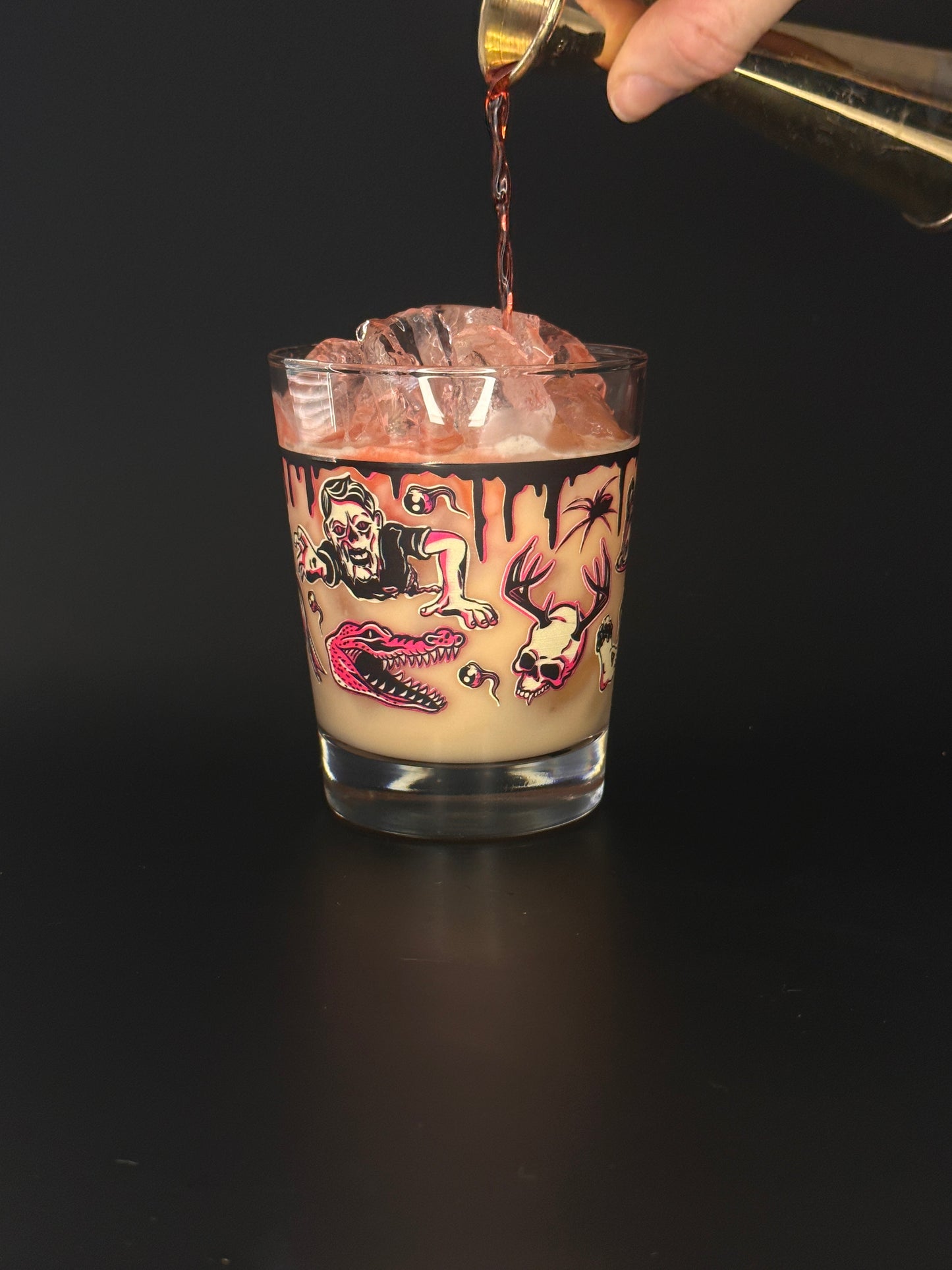 Tattoo Mai Tai Glass in Pink